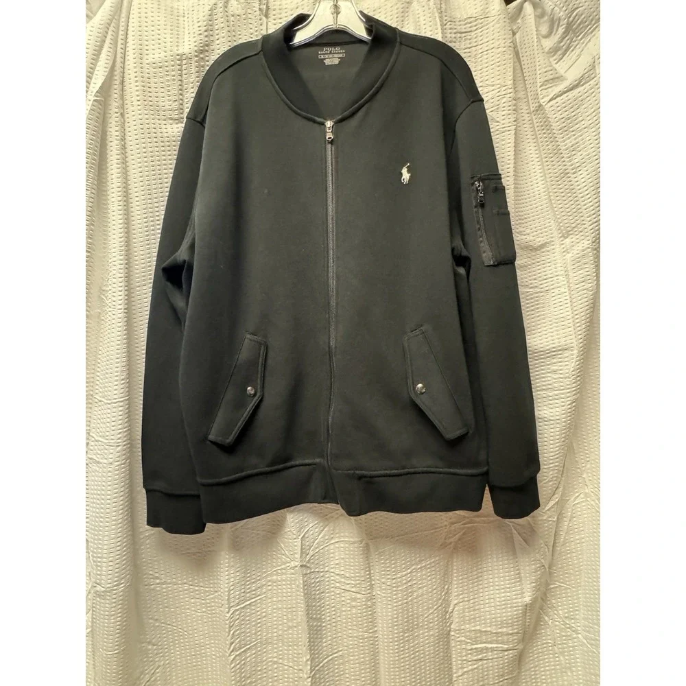 Polo‎ Ralph Lauren Men's Double Knit Bomber Jacket Size XL Iconic Logo Full Zip